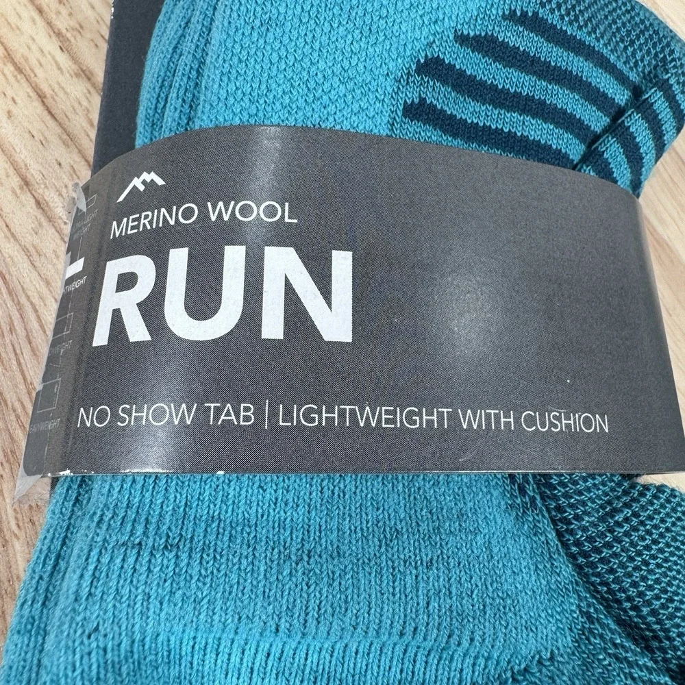 2 DARN TOUGH 1112 CYAN Womens L 10-11.5 Merino Wool No Show Tab Running Socks